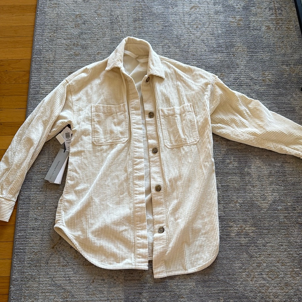 Corduroy Button-Up Shacket - Cream